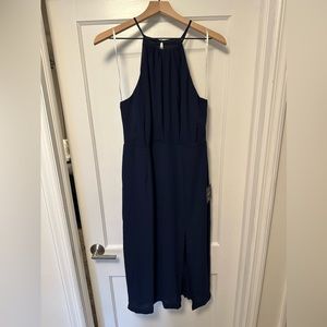 Navy blue midi Lulus dress. Never worn still with tags.